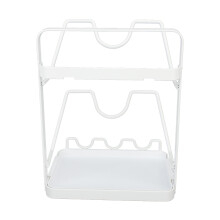 Estante para tapas de olla sin taladro 2 niveles 18.2x22.5x13.3cm