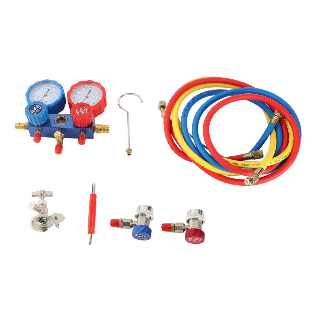 Heavy Duty 3-Way Ac Manifold Gauge Set With 5Ft Hoses For R134a/R22/R12 3631335457695