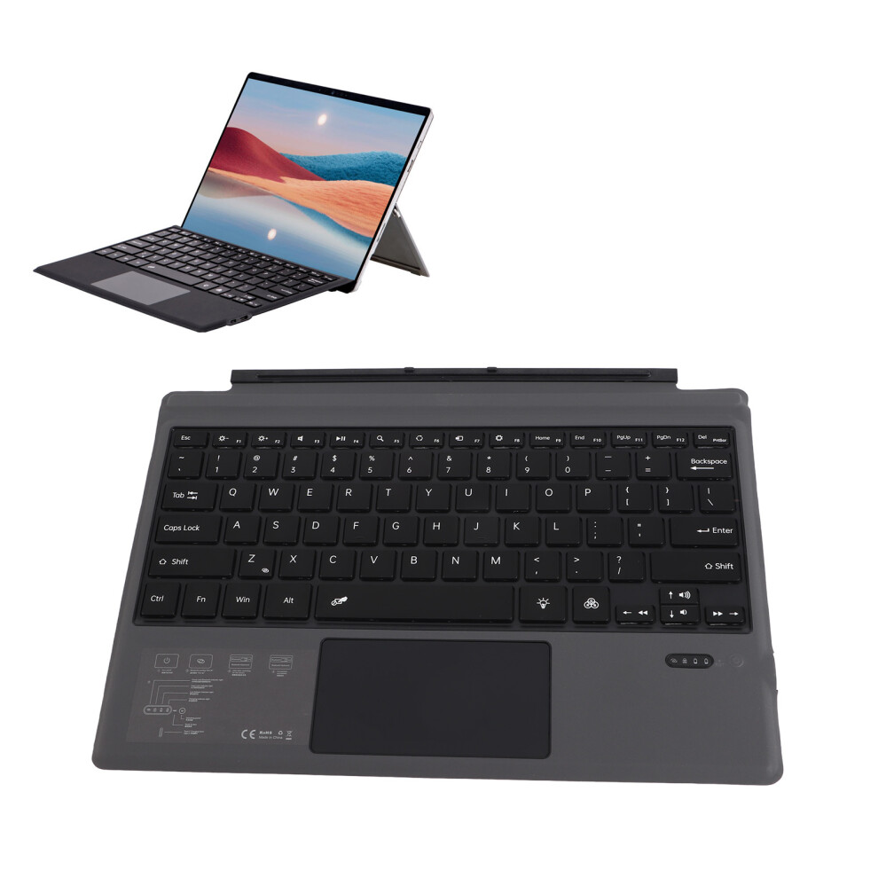 Multi-Touchpad & Vibrant Backlight Keyboard For Pro 3/4/5/6/7 Tablets Black