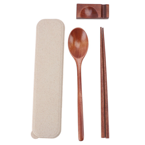 Tragbares Holzlöffel & Essstäbchen-Set 116,00 g 2