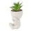 2 pezzi di vasi ceramici per succulente a forma umana, bianchi 6