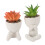 2 pezzi di vasi ceramici per succulente a forma umana, bianchi 2