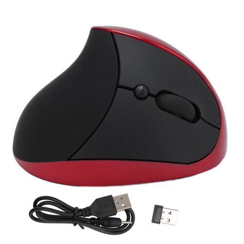 Mouse verticale rosso per mano destra 650 mAh 2,4 GHz 1