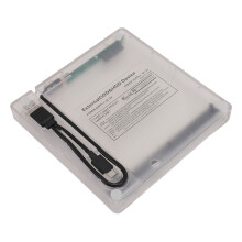 Boîtier externe pour lecteur optique USB 3.0 Type-C transparent 12,7 mm