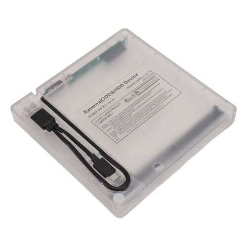 Alloggiamento ottico SATA trasparente da 12,7 mm Type-C USB3.0