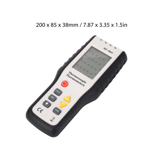 Thermomètre à thermocouples à 4 canaux, -200 C à 1372 C 1