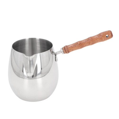 Olla mini para calentar leche de acero inoxidable 304 600 ml madera 1