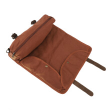 Bolsa enrollable marrón para barman de lona y cuero de 16 oz