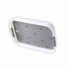Double Layer Food Drain Tray - 270x188mm BPA-Free Blue Yellow