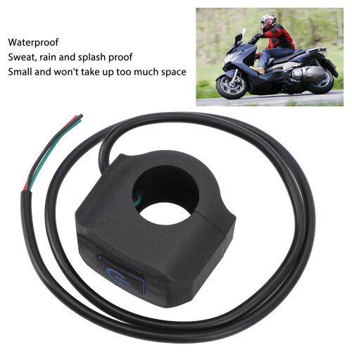 Interrupteur de guidon étanche 22 mm pour moto bleu 2