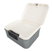 9-Liter-abschließbarer Aufbewahrungskoffer, 26,2 x 22 x 12,1 cm, grau