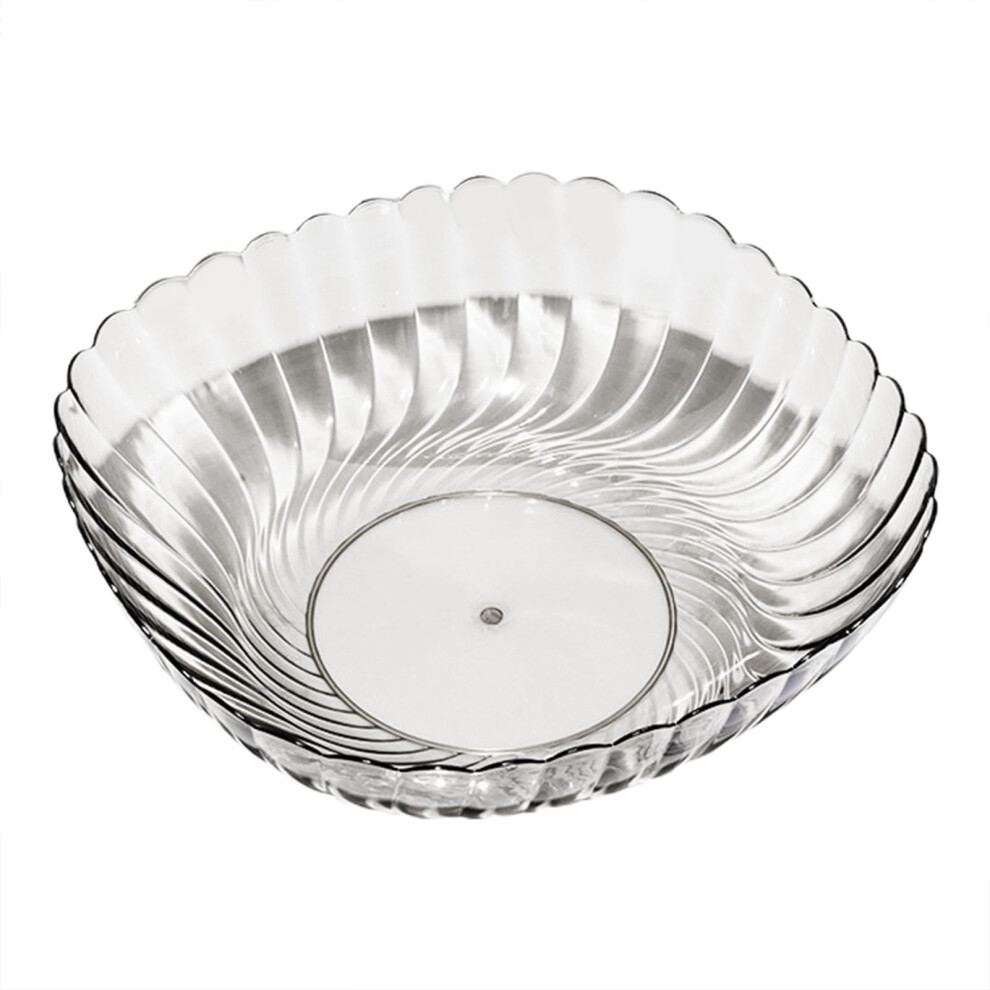 Dessert Plate Transparent Salad Plate Non-Slip Cake Plate Fruit Plate Serving Bowl Transparent Black-image-OPC-PJDSC6S-NEW