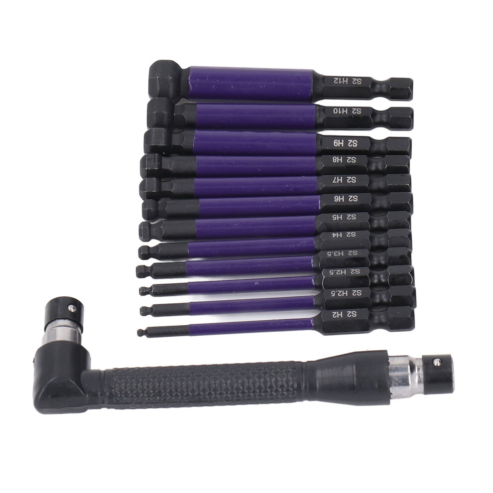 13Pcs S2 Alloy Steel Hex Ball End Screwdriver Drill Bit Set 1/4 Inch 9411335478708