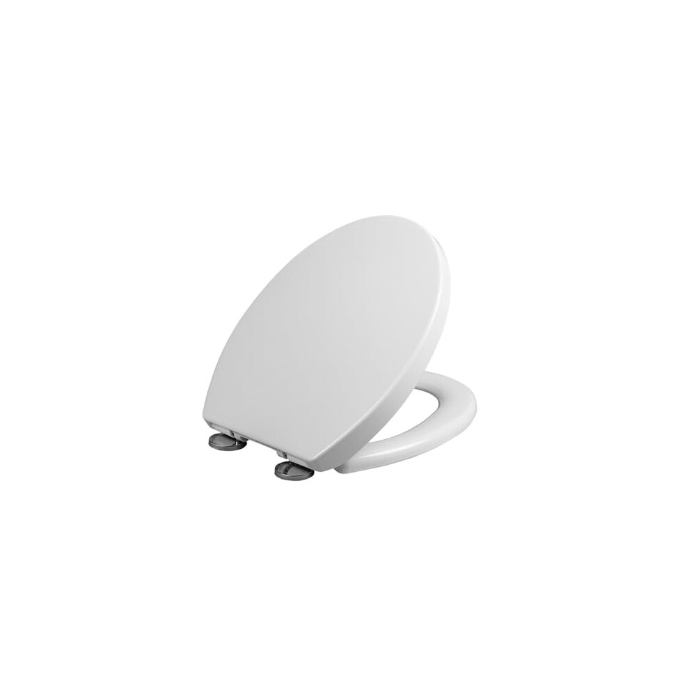 Oval Toilet Seat With Soft-Close Mechanism, White Quick-Release, 360-Degree Hinges, O-For One Color 36X42 Cm 6482260398068