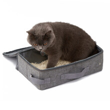 Tragbarer Katzen-Reise-Würfel für Autos, geruchsneutral, auslaufsicher, zusammenklappbar und faltbar