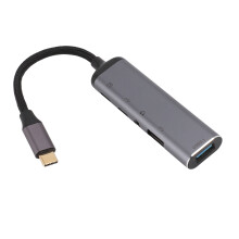 Hub USB-C 5-en-1, 100 W PD, USB 3.1 10 Gbps, 3,5 mm