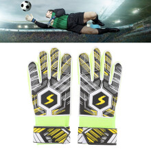1 par de guantes de portero para niños de látex amarillo talla 6
