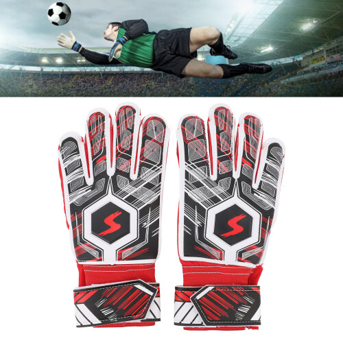 1 Paar rote Kinder-Torwart-Handschuhe Größe 5 Latex