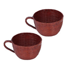 Maceta tejida con forma de taza, 2.7 oz, Pequeño Natural