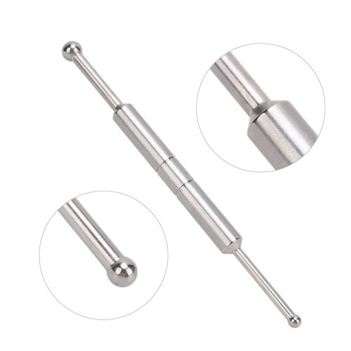 BJ008 Stylo d'acupression à double embout - acier inoxydable 2