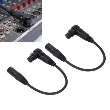 Câble d’extension XLR pour microphone, 0,3 m, à 90, femelle vers mâle, 3 broches, PVC