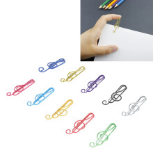 100 pièces de trombones en forme de notes de musique, 10 couleurs, métal