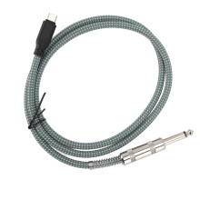 1/4-Zoll auf USB-C-Kabel 1 m grünes Nylon 6,35 mm