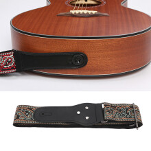 Vintage OD Green Gitarrenkampfleiste, verstellbar, aus Nylon und Leder, geeignet für Akustik- und Bassgitarre