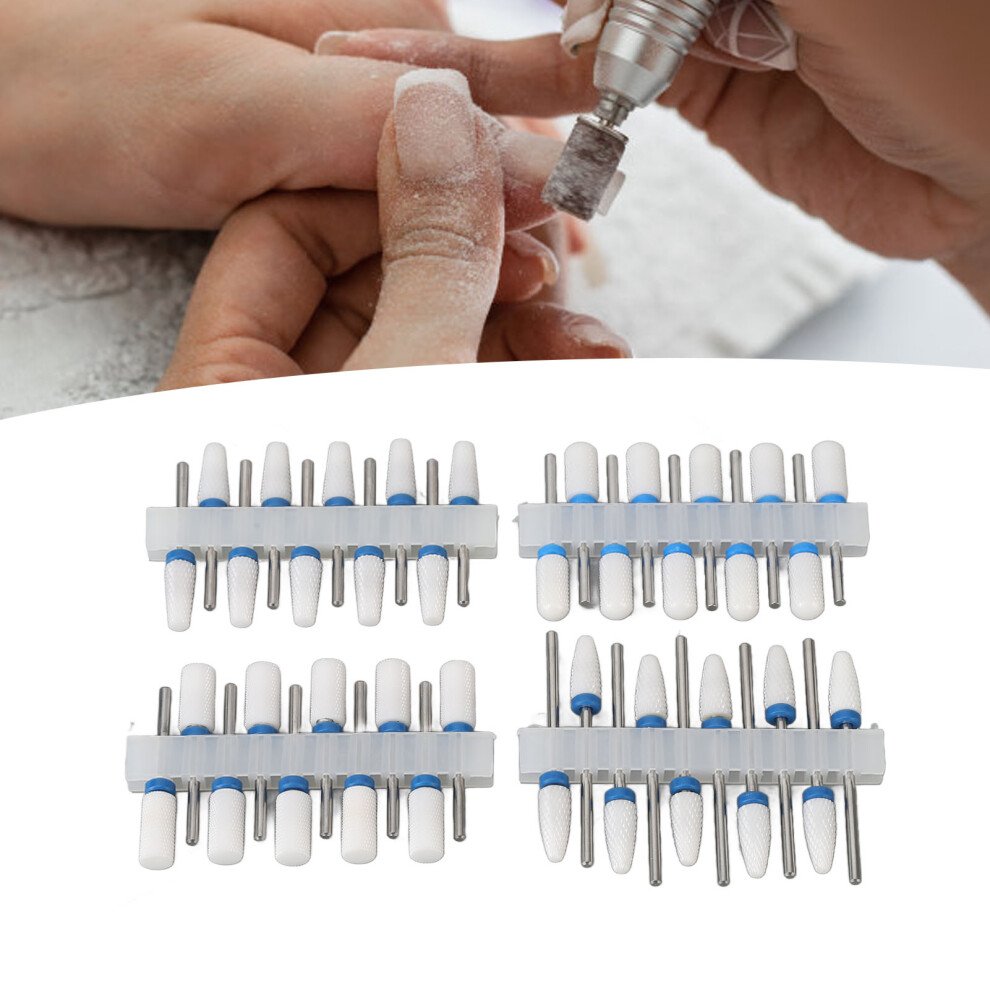 40Pcs Ceramic Stainless Steel Nail Drill Bits Set for Home Salon Use