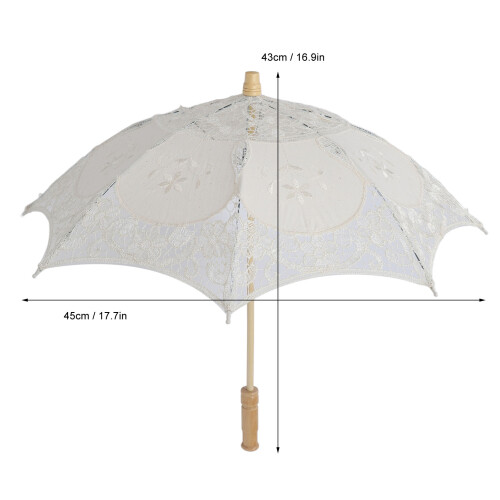 Beige Spitzen-Parasol 43 x 45 cm, 1 Stück 1