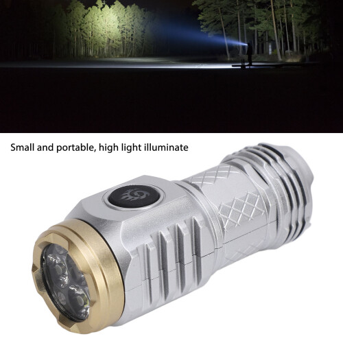 Mini-LED-Taschenlampe kompakt 700 mAh, Silber 2