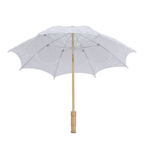 Parasol de encaje 1 pieza, 43 x 45 cm, blanco 2