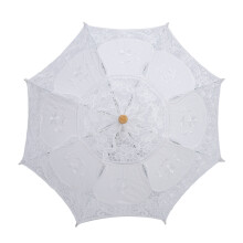 Parasol de encaje 1 pieza, 43 x 45 cm, blanco