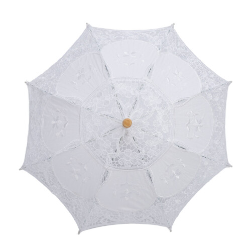 Parasol de encaje 1 pieza, 43 x 45 cm, blanco