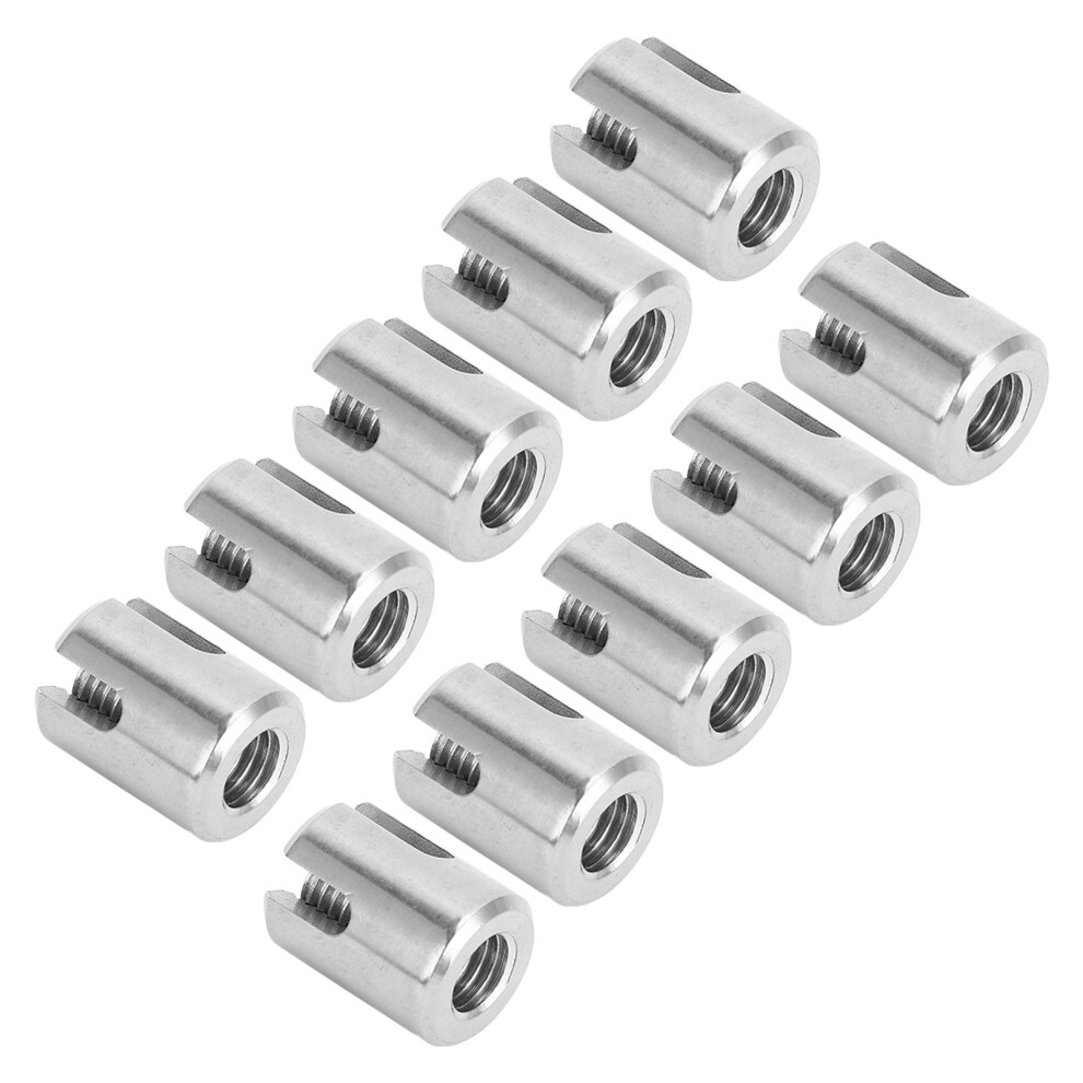 10 StüCk Kreuzkabelklemmen Edelstahl Kabelbefestigung FüR Innen- Und AußEnbereich M10 4 Mm / 0,16 Zoll-image