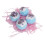 4 pièces Boules de sel pour bain Freesia avec fleurs séchées 1