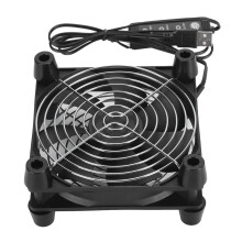 Ventilateur PC USB 5V noir de 120 mm, 3 vitesses, 2800 tr/min