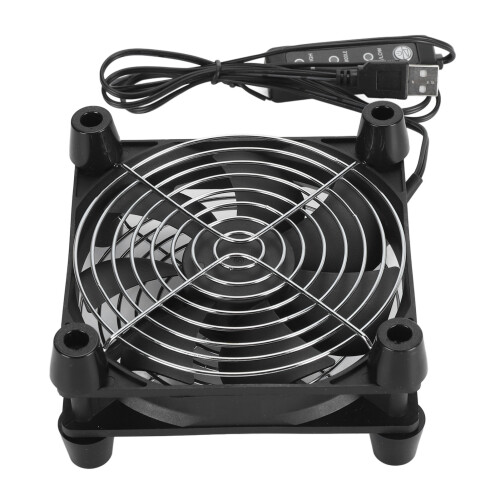 Ventilateur PC USB 5V noir de 120 mm, 3 vitesses, 2800 tr/min