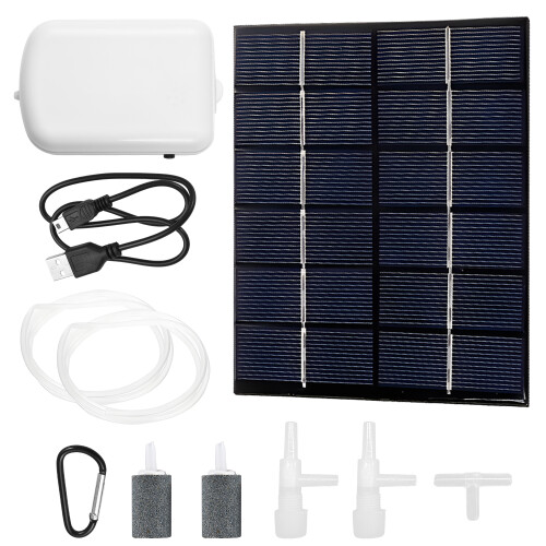 Bianco 2 W 6 V aeratore solare per laghetto, 2000 mA, compatto 2