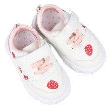 Baby-Schühchen Erdbeer-Muster Rutschfest Weich Bequem Modische Babystiefel mit Atmungsöffnungen Rosa Größe 17 Innenlänge