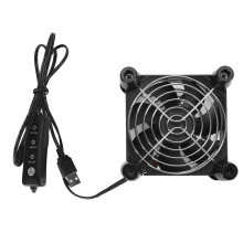 Ventilateur de boîtier USB pour PC 90 x 90 x 25 mm 5 V 0,25 A 2800 tr/min noir