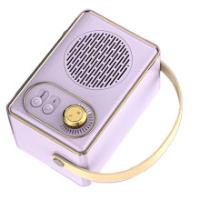 Retro-Lautsprecher Klare Tonqualität Tragbarer Wireless Vintage Kleiner Lautsprecher für Zuhause Reisen Outdoor Lila