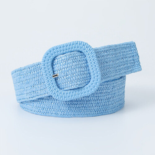 Sky Blue Woven Elastic Belt - Adjustable, Durable, 95cm x 4cm