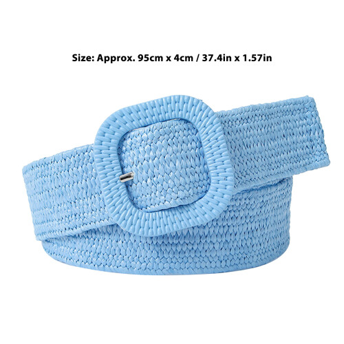 Sky Blue Woven Elastic Belt - Adjustable, Durable, 95cm x 4cm 1