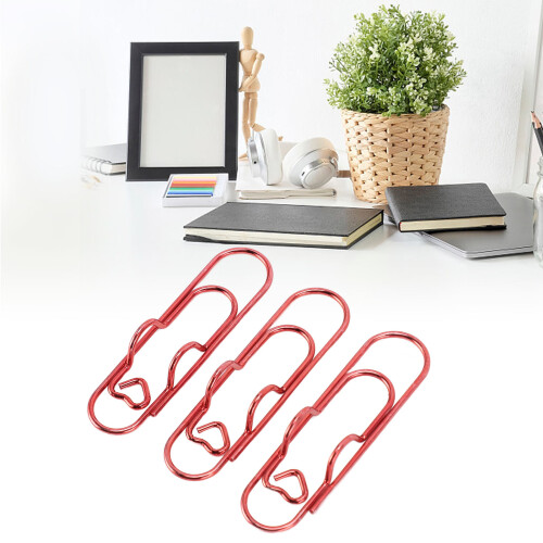 30 Stück Edelstahl-Stiftclips rotes Notizbuch