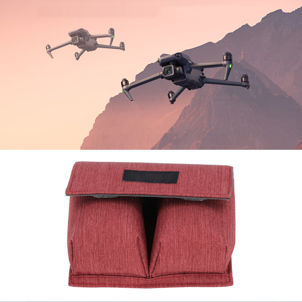 Portable Nylon Drone Battery Bag With 2 Slots - Brick Red 8781335538315