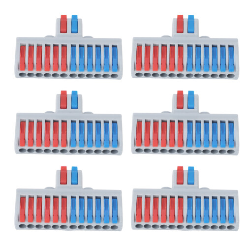 6 pièces de blocs de bornes sur rail DIN BV 0,08-4,0 mm² 2