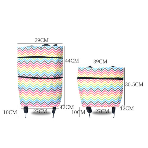 Bolsa de compras plegable con ruedas 400 g 27x12x44 cm 1