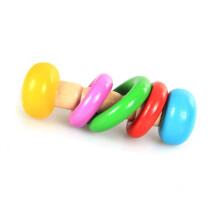 Baby Rassel aus Massivholz Buntes niedliches Design Leichte Handhabung Shaker Spielzeug für frühe Bildung Barbell-Form