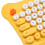 Yellow 98-Key Retro Wireless Keyboard Mouse Set for Windows 7-11 PCs 12